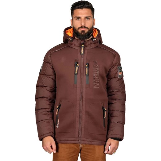 Geographical Norway Kurtka puchowa &quot;Beachwood&quot; w kolorze brązowym ze sklepu Limango Polska w kategorii Kurtki męskie - zdjęcie 187777736