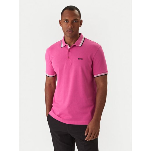 BOSS Polo Paddy 50469055 Różowy Regular Fit ze sklepu MODIVO w kategorii T-shirty męskie - zdjęcie 187778317