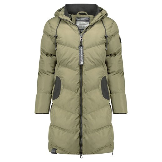 Geographical Norway Płaszcz zimowy &quot;Bonus&quot; w kolorze khaki ze sklepu Limango Polska w kategorii Kurtki damskie - zdjęcie 187779336