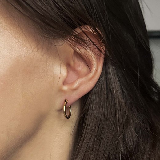 Kolczyki złote koła małe 1.3 cm ze stali chirurgicznej ze sklepu otien.com w kategorii Kolczyki - zdjęcie 187780157