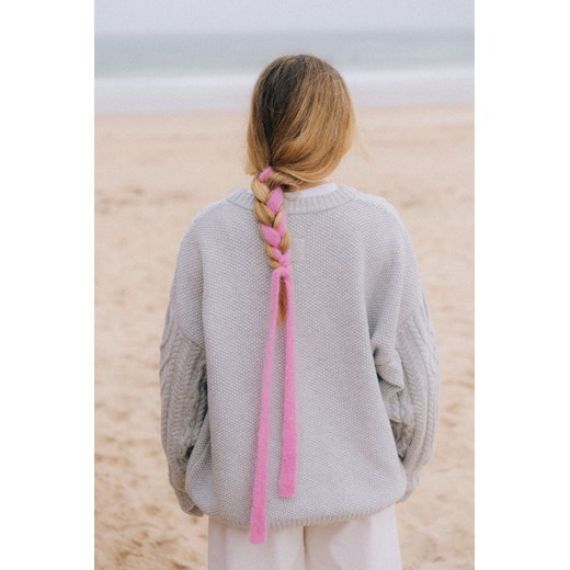 Wool Fluffy Hair Ribbon - Flamingo ze sklepu Surf Inc w kategorii Ozdoby do włosów - zdjęcie 187780387