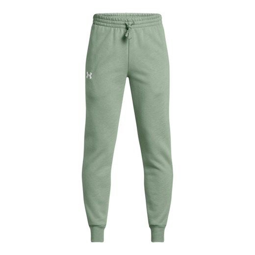 Chłopięce spodnie dresowe Under Armour UA Rival Fleece Joggers - zielone ze sklepu Sportstylestory.com w kategorii Spodnie chłopięce - zdjęcie 187780629