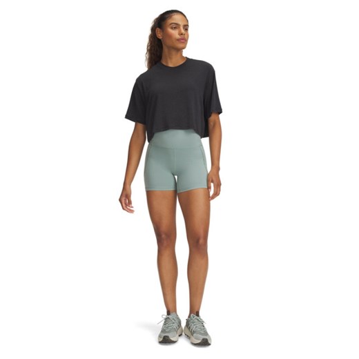 Damskie legginsy krótkie treningowe Under Armour Meridian Middy - zielone ze sklepu Sportstylestory.com w kategorii Szorty - zdjęcie 187780657