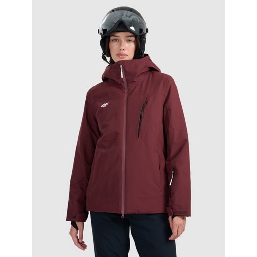 Damska kurtka narciarska 4F 4FRAW25TTJAF1071 - bordowa ze sklepu Sportstylestory.com w kategorii Kurtki damskie - zdjęcie 187780827