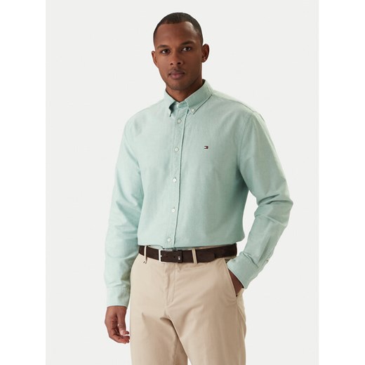 Tommy Hilfiger Koszula Solid Heritage MW0MW35774 Zielony Regular Fit ze sklepu MODIVO w kategorii Koszule męskie - zdjęcie 187781136