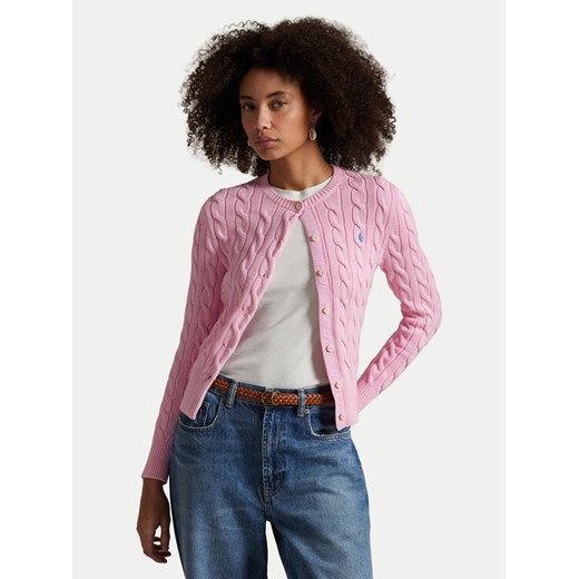 Polo Ralph Lauren Kardigan 211971868010 Różowy Slim Fit ze sklepu MODIVO w kategorii Swetry damskie - zdjęcie 187781139