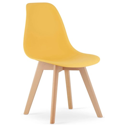Komplet musztardowych krzeseł do jadani 4 szt S3-C18 ze sklepu Edinos.pl w kategorii Krzesła - zdjęcie 187782177