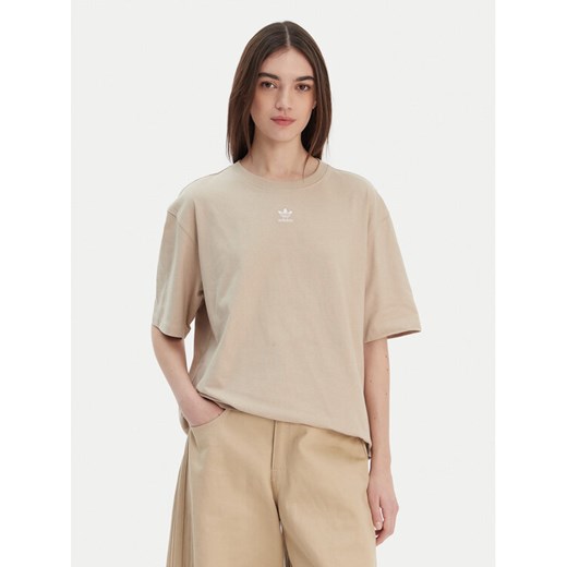 adidas T-Shirt Essentials Boyfriend KD1368 Beżowy Oversize ze sklepu MODIVO w kategorii Bluzki damskie - zdjęcie 187783455