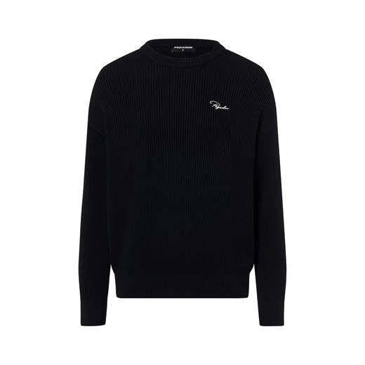 PEGADOR Sweter - Signar Mężczyźni Bawełna czarny jednolity ze sklepu vangraaf w kategorii Swetry męskie - zdjęcie 187783878