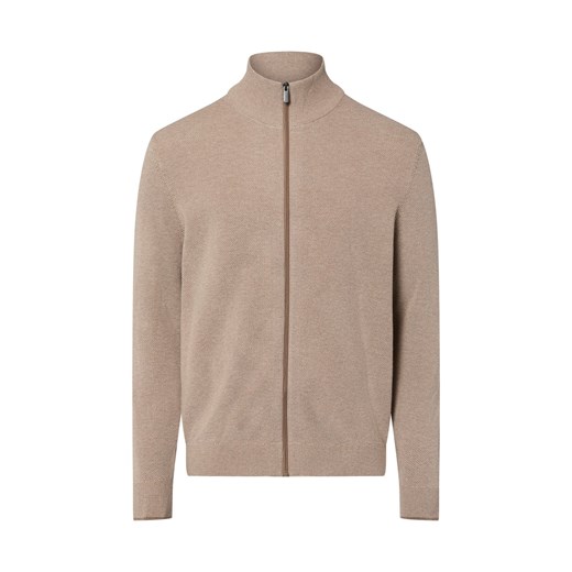 Nils Sundström Męski kardigan Mężczyźni Bawełna wielbłądzi marmurkowy ze sklepu vangraaf w kategorii Swetry męskie - zdjęcie 187783888