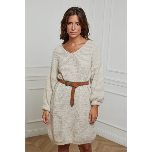 L&apos;armoire de Suzette Sukienka dzianinowa w kolorze beżowym ze sklepu Limango Polska w kategorii Sukienki - zdjęcie 187785315