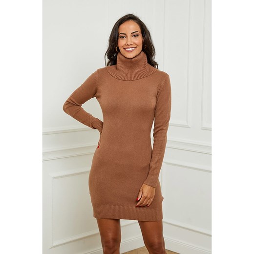 Soft Cashmere Sukienka dzianinowa w kolorze jasnobrązowym ze sklepu Limango Polska w kategorii Sukienki - zdjęcie 187786126