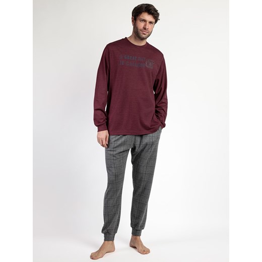 admas Piżama &quot;Stay at home&quot; w kolorze bordowo-czarnym ze sklepu Limango Polska w kategorii Piżamy męskie - zdjęcie 187786647