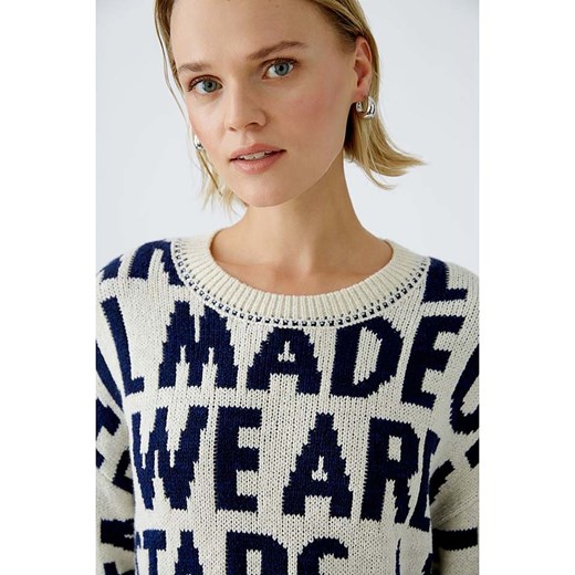 Oui Sweter w kolorze kremowo-granatowym 42 promocja Limango Polska