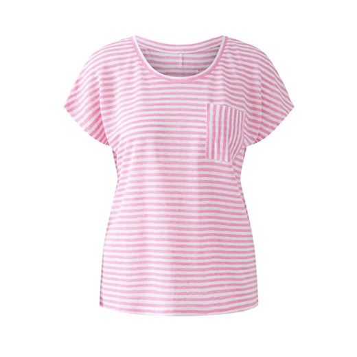Oui Lniana koszulka w kolorze jasnoróżowo-białym ze sklepu Limango Polska w kategorii Bluzki damskie - zdjęcie 187790615