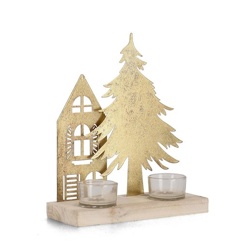 Bizzotto Świecznik &quot;House&quot; w kolorze złotym - 20 x 24 cm ze sklepu Limango Polska w kategorii Świeczniki - zdjęcie 187791516