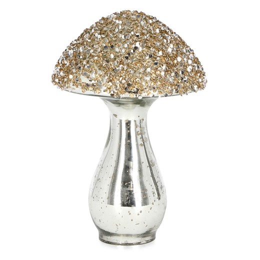 Bizzotto Figurka dekoracyjna &quot;Mushroom&quot; w kolorze srebrno-złotym - wys. 19 cm ze sklepu Limango Polska w kategorii Dekoracje - zdjęcie 187791519