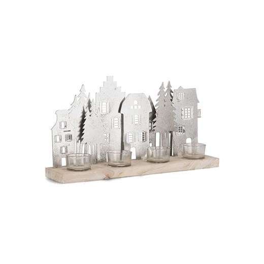 Bizzotto Świecznik &quot;House&quot; w kolorze srebrno-jasnobrązowym - 38 x 20 cm ze sklepu Limango Polska w kategorii Świeczniki - zdjęcie 187791539