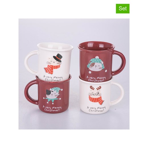 Villa d´Este Kubki jumbo (4 szt.) w kolorze biało-czerwonym - 90 ml ze sklepu Limango Polska w kategorii Dzbanki i zaparzacze - zdjęcie 187791888