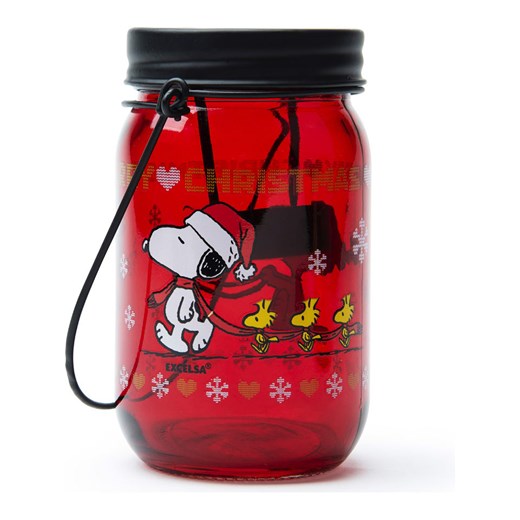 Trendy Kitchen by EXCÉLSA Lampion &quot;Peanuts&quot; w kolorze czerwonym - wys. 13 x Ø 7,5 cm ze sklepu Limango Polska w kategorii Świeczniki - zdjęcie 187791975