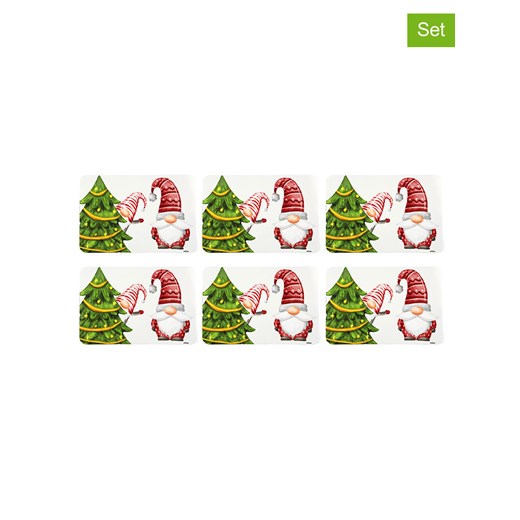 Trendy Kitchen by EXCÉLSA Podkładki stołowe (6 szt.) w kolorze czerwono-zielonym - 43 x 29 cm ze sklepu Limango Polska w kategorii Podkładki na stół - zdjęcie 187792025