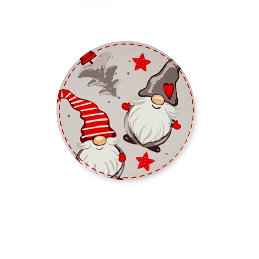 Trendy Kitchen by EXCÉLSA Podstawka &quot;Gnomo&quot; w kolorze beżowo-czerwonym - Ø 16 cm ze sklepu Limango Polska w kategorii Akcesoria kuchenne - zdjęcie 187792047