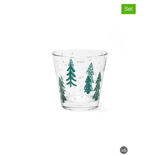 Trendy Kitchen by EXCÉLSA Szklanki (6 szt.) &quot;Green Winter&quot; w kolorze zielonym - 250 ml ze sklepu Limango Polska w kategorii Naczynia - zdjęcie 187792096