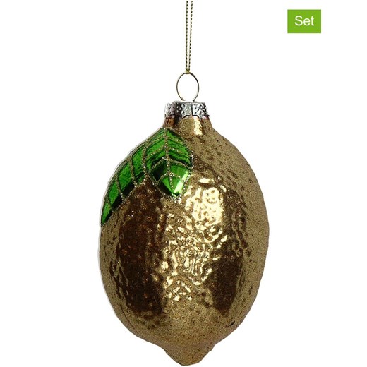 Kersten Bombki (2 szt.) &quot;Lemon&quot; w kolorze złotym - wys. 11 cm ze sklepu Limango Polska w kategorii Dekoracje bożonarodzeniowe - zdjęcie 187792655
