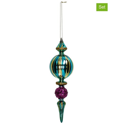 Kersten Bombki (2 szt.) &quot;Icicle&quot; w kolorze fioletowo-złotym - wys. 23 cm ze sklepu Limango Polska w kategorii Dekoracje bożonarodzeniowe - zdjęcie 187792706