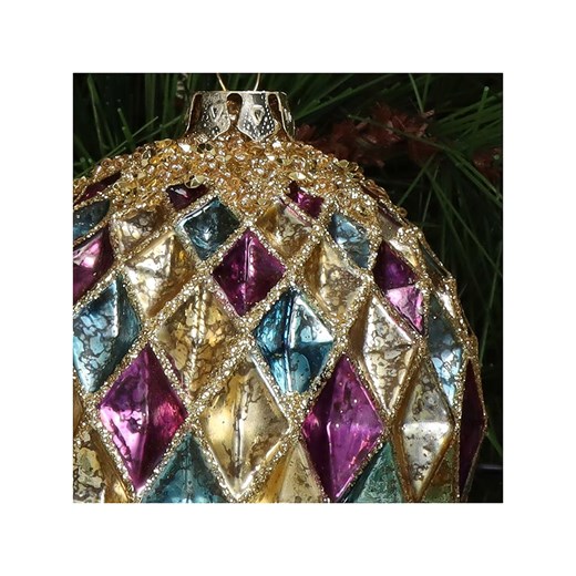Kersten Bombki (2 szt.) w kolorze złoto-fioletowo-cyjanowym - Ø 8 cm Kersten onesize okazja Limango Polska