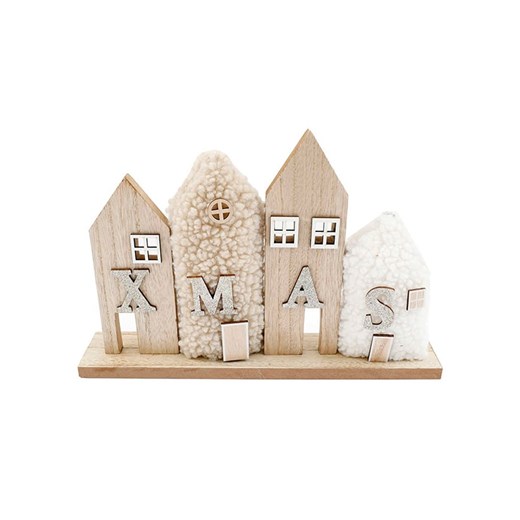 SiL Interiors Dekoracja &quot;Xmas&quot; w kolorze brązowo-beżowo-białym - 33 x 22 x 6 cm ze sklepu Limango Polska w kategorii Dekoracje - zdjęcie 187792815