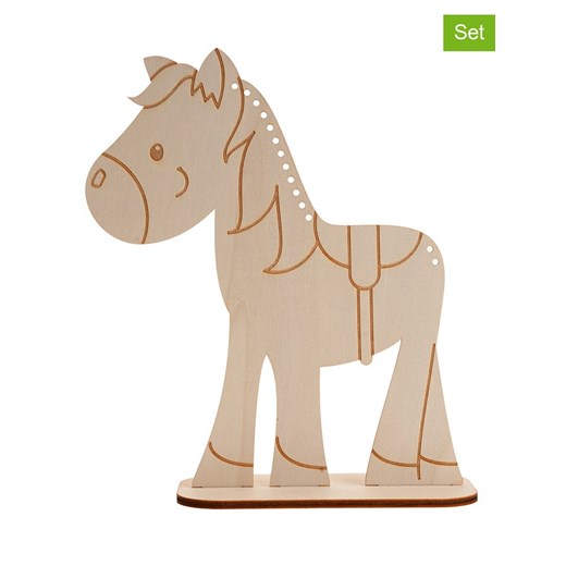 SUNNYSUE 3-częściowy zestaw: drewniane konie do zaplatania - 3+ ze sklepu Limango Polska w kategorii Zabawki - zdjęcie 187793245