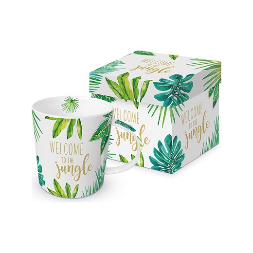 ppd Kubek jumbo &quot;Jungle&quot; w kolorze biało-zielonym - 350 ml ze sklepu Limango Polska w kategorii Naczynia - zdjęcie 187793868
