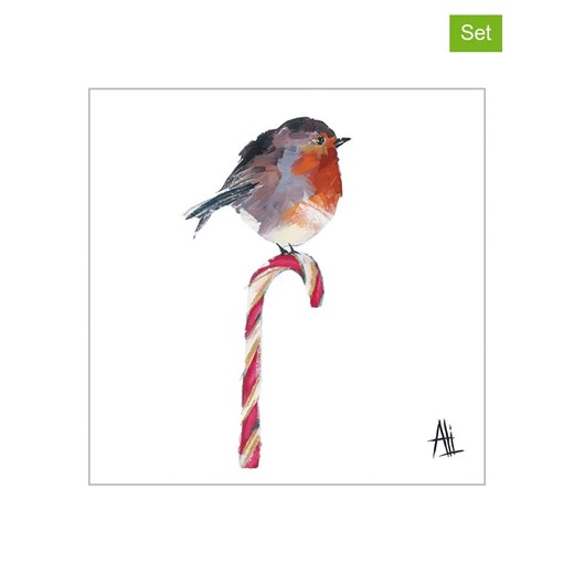 ppd Serwetki (40 szt.) &quot;Candy Cane&quot; w kolorze biało-szarym Ppd onesize okazja Limango Polska