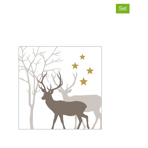 ppd Serwetki (40 szt.) &quot;Winter Deers&quot; w kolorze białym ze wzorem ze sklepu Limango Polska w kategorii Akcesoria kuchenne - zdjęcie 187793905
