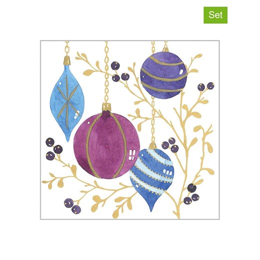 ppd Serwetki (40 szt.) &quot;Ornaments&quot; w kolorze biało-niebiesko-fioletowym ze sklepu Limango Polska w kategorii Akcesoria kuchenne - zdjęcie 187793957