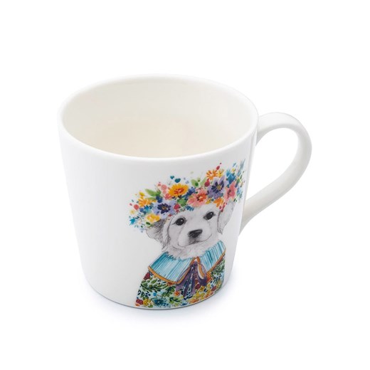 Mikasa Kubek &quot;Puppy&quot; w kolorze białym ze wzorem - 380 ml Mikasa onesize okazyjna cena Limango Polska