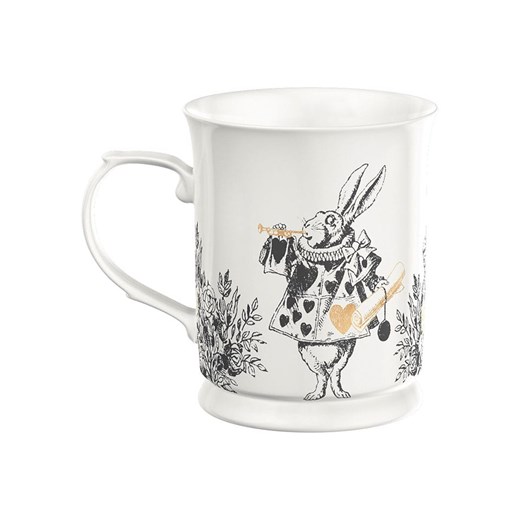 Mikasa Kubek jumbo &quot;Alice In Wonderland&quot; w kolorze biało-czarnym - 400 ml ze sklepu Limango Polska w kategorii Dzbanki i zaparzacze - zdjęcie 187794346
