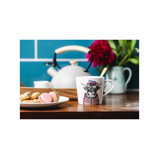 Mikasa Kubek &quot;Cow&quot; w kolorze biało-szarym ze wzorem - 380 ml ze sklepu Limango Polska w kategorii Naczynia - zdjęcie 187794365