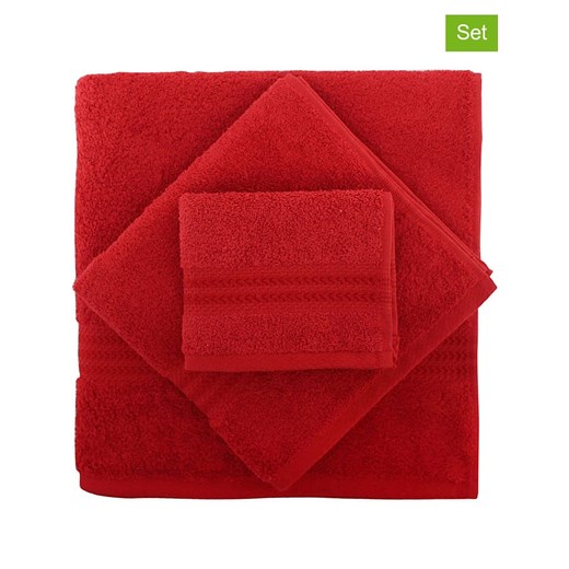 Elizabed 3-częściowy zestaw &quot;Rainbow&quot; w kolorze czerwonym ze sklepu Limango Polska w kategorii Ręczniki - zdjęcie 187794486