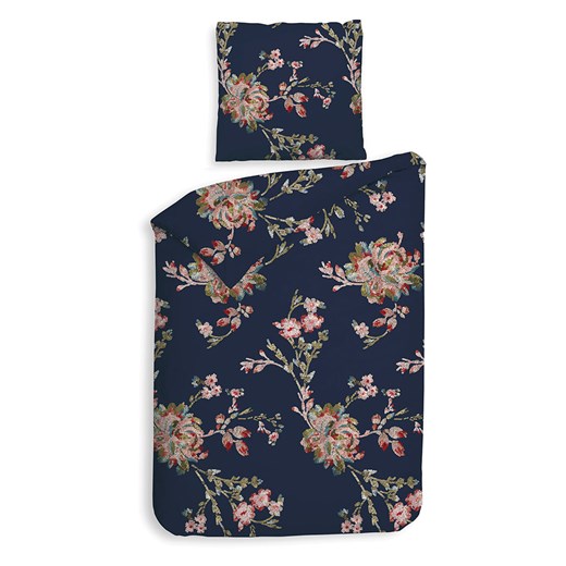 Heckett Lane Komplet pościeli flanelowej &quot;Daisy&quot; w kolorze granatowym ze wzorem ze sklepu Limango Polska w kategorii Pościele - zdjęcie 187794627