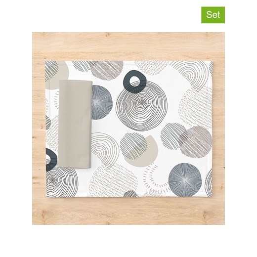 Mint Rugs Podkładki stołowe (2 szt.) w kolorze biało-niebiesko-szarym - 50 x 40 cm ze sklepu Limango Polska w kategorii Podkładki na stół - zdjęcie 187794705