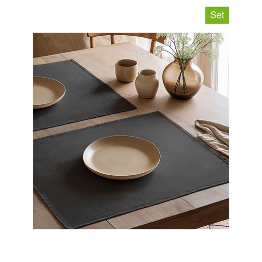 Mint Rugs Podkładki stołowe (2 szt.) &quot;Bria&quot; w kolorze antracytowym - 50 x 40 cm ze sklepu Limango Polska w kategorii Podkładki na stół - zdjęcie 187794758