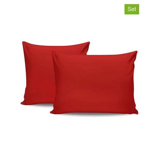 Colourful Cotton Poszewki renforcè (2 szt.) w kolorze jasnoczerwonym na poduszkę ze sklepu Limango Polska w kategorii Poduszki dekoracyjne - zdjęcie 187794787