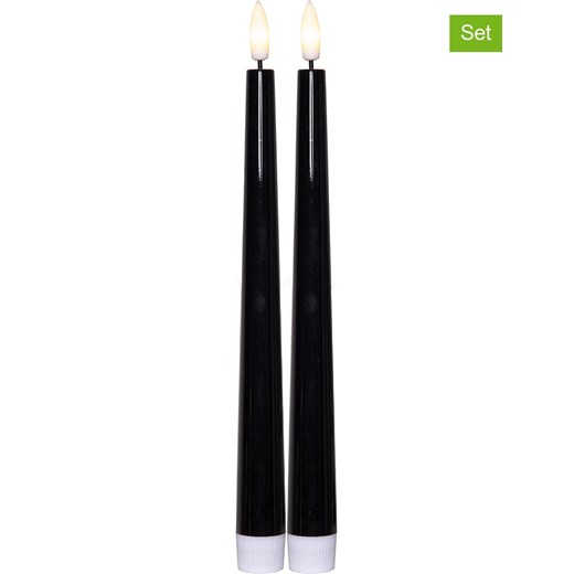 STAR Trading Świece LED (2 szt.) &quot;Flamme Candy&quot; w kolorze czarnym - wys. 26 cm ze sklepu Limango Polska w kategorii Świece i dyfuzory - zdjęcie 187794835