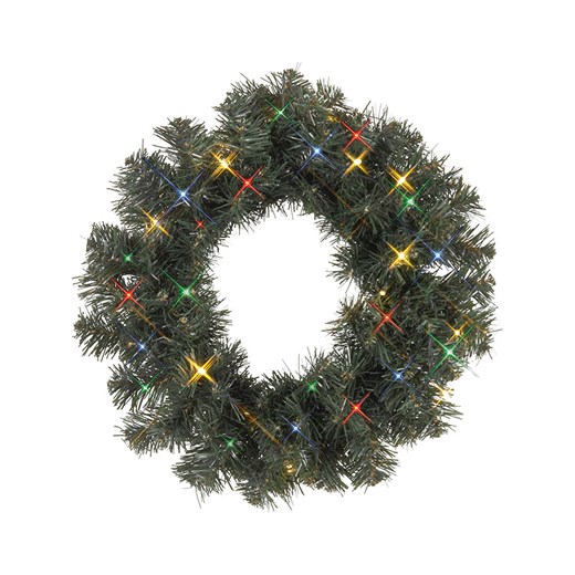 STAR Trading Dekoracyjny wieniec LED &quot;Ottawa&quot; w kolorze zielonym - Ø 38 cm ze sklepu Limango Polska w kategorii Dekoracje bożonarodzeniowe - zdjęcie 187795107
