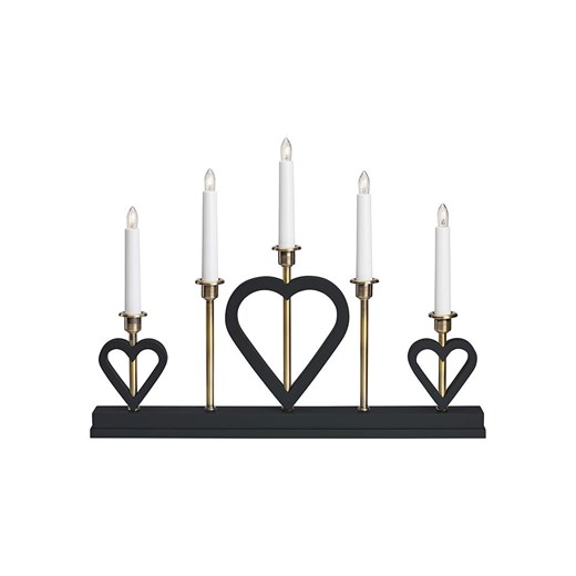 Marksljöd Lampa adwentowa &quot;Melissa&quot; w kolorze czarno-złotym - 50 x 39 cm ze sklepu Limango Polska w kategorii Dekoracje bożonarodzeniowe - zdjęcie 187795246