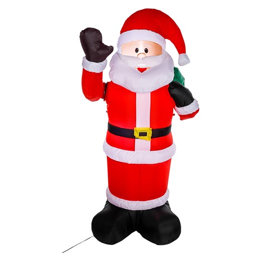Profiline Dmuchana dekoracja LED &quot;Santa&quot; w kolorze czerwonym - wys. 183 cm ze sklepu Limango Polska w kategorii Dekoracje bożonarodzeniowe - zdjęcie 187796976
