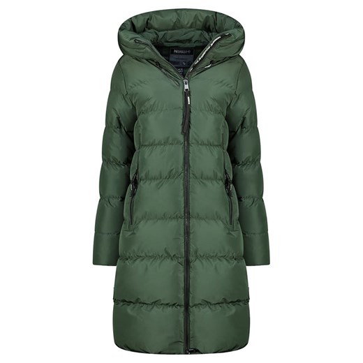 Geographical Norway Płaszcz zimowy &quot;April&quot; w kolorze ciemnozielonym ze sklepu Limango Polska w kategorii Kurtki damskie - zdjęcie 187797218
