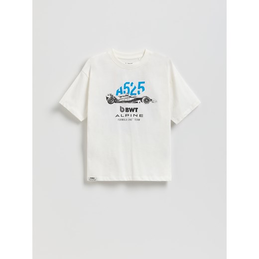 Reserved - T-shirt Team Alpine F1 - złamana biel ze sklepu Reserved w kategorii T-shirty chłopięce - zdjęcie 187798539